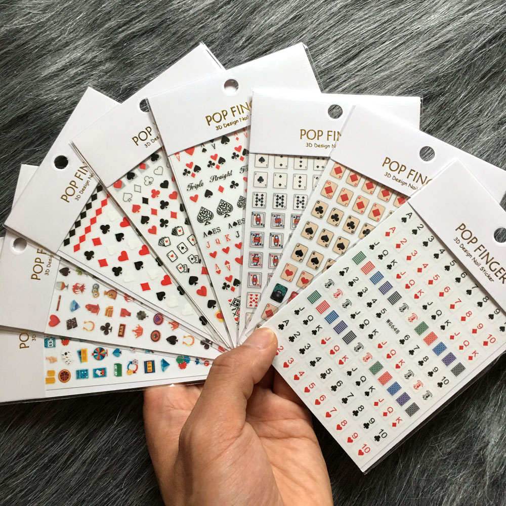 Nail Art Queen Of Hearts - 3D Poker Design Nail Art Sticker