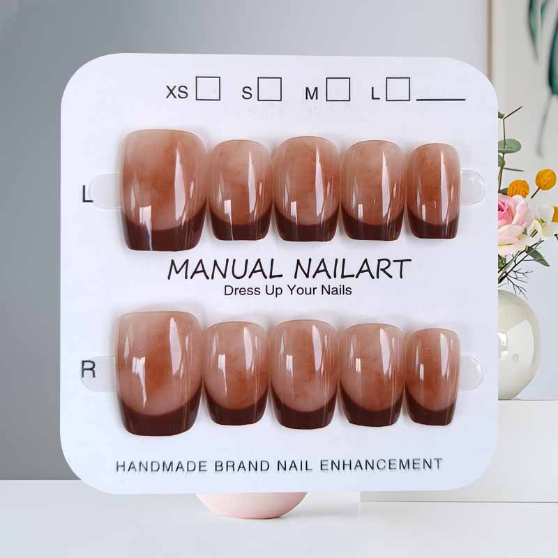 Nail Art Red - 10Pcs French Style Wine Red Edge
