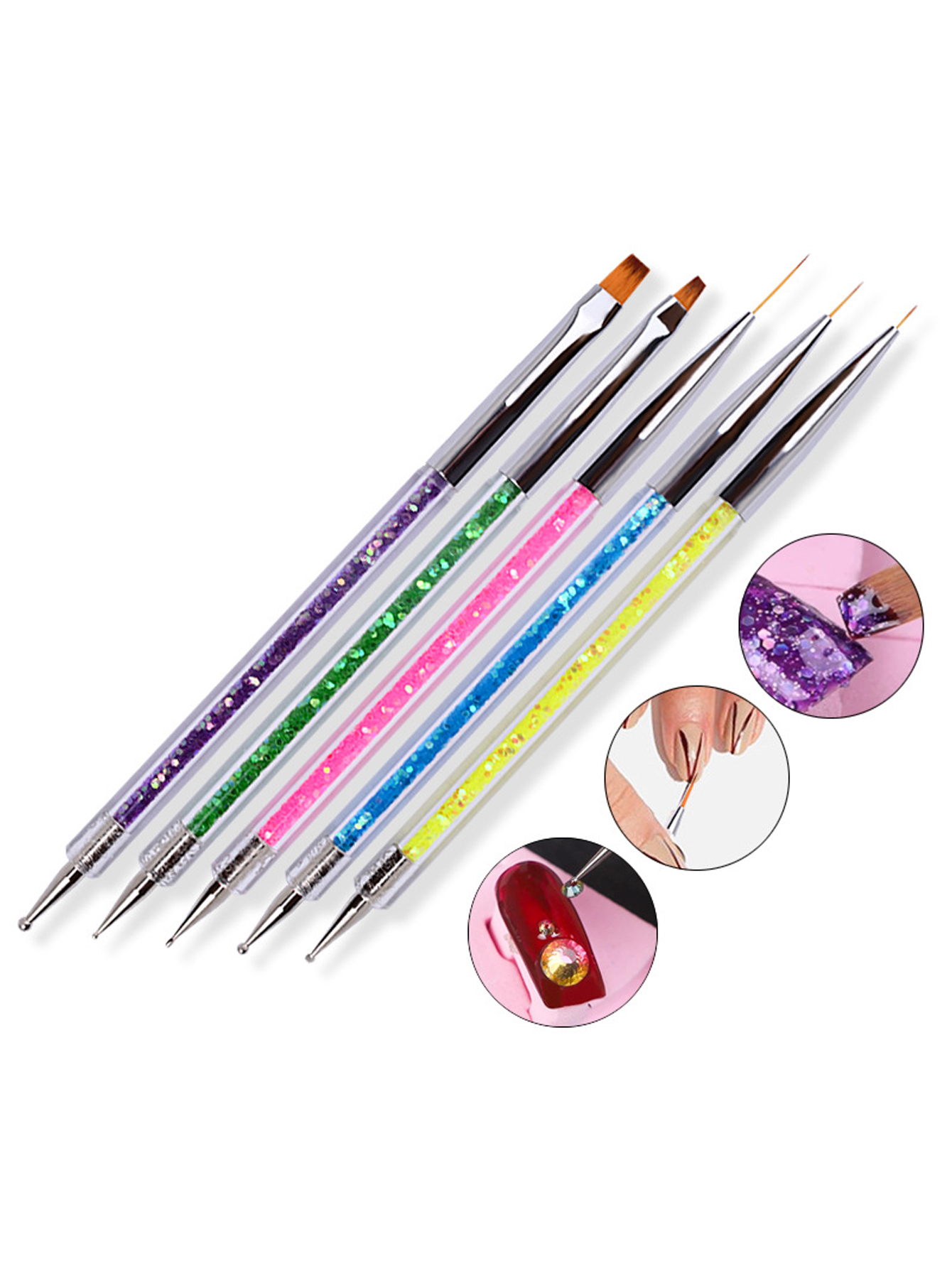 Nail Art Nail Art - 5pcs Nail Art Brushes With Nail
