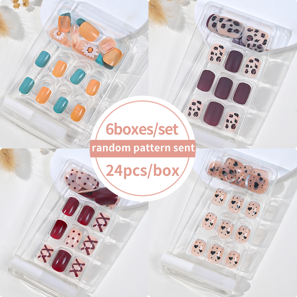 6Boxes/Set Short Square Fake N - Nail Art Aesthetic recensie en prijs