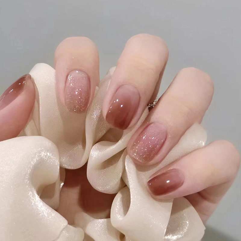 24Pcs Caramel Brown Ombre Glit - Nail Art Simple Elegant recensie en prijs