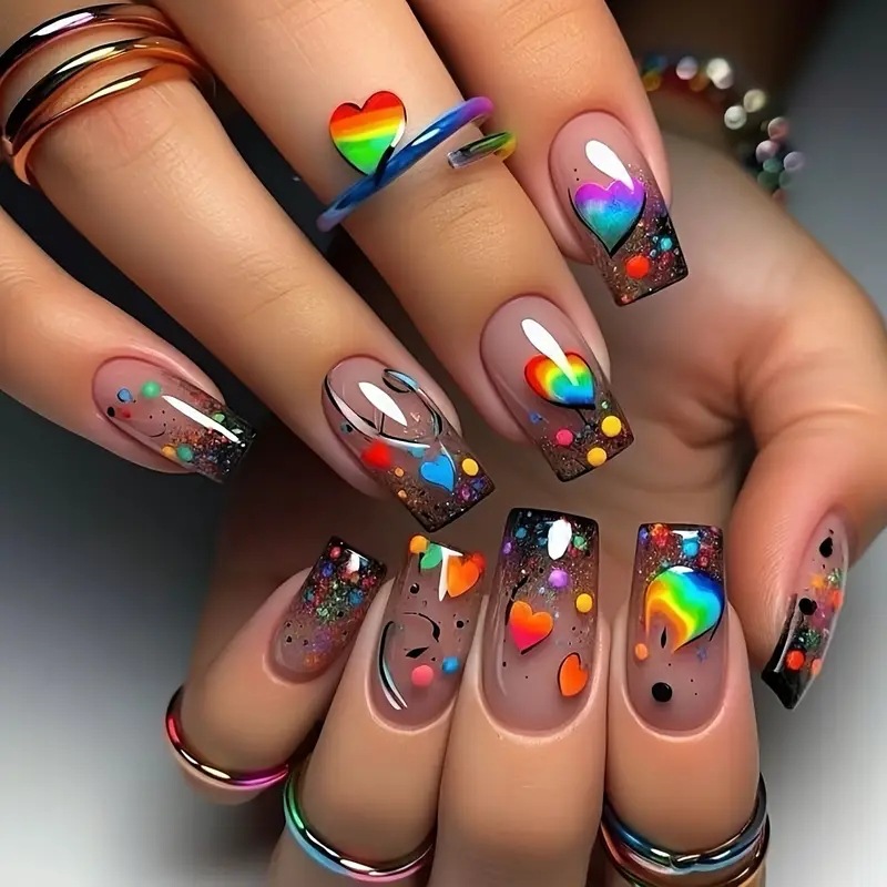 24pcs/set Medium long square f - Nail Art Aesthetic recensie en prijs