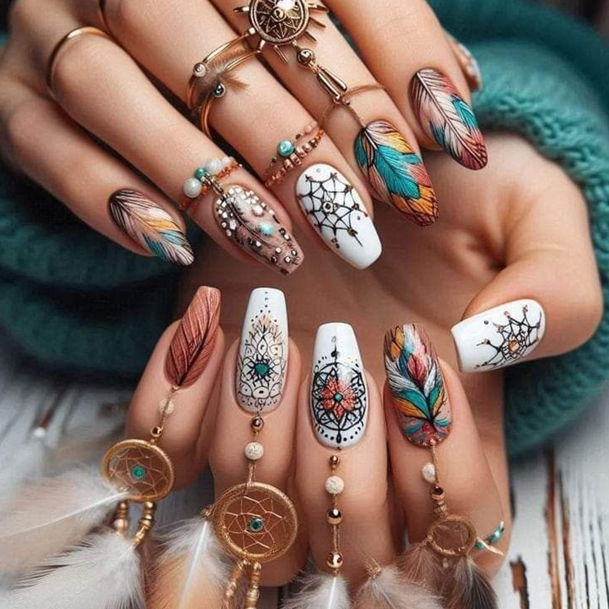 24pcs/set Medium long square f - Nail Art Aesthetic recensie en prijs