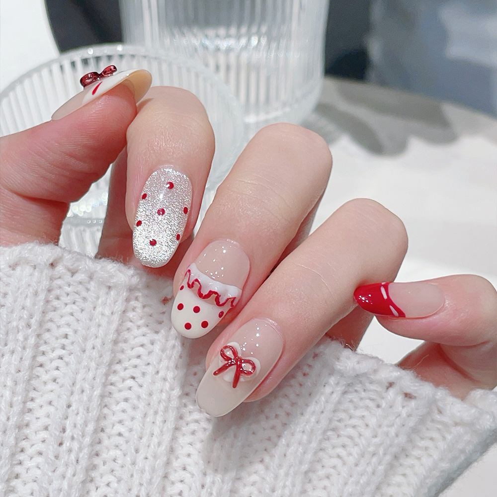 10pcs Short Oval Handmade Pres - Nail Art Red recensie en prijs