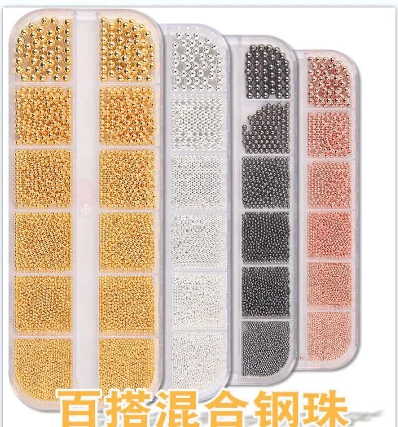 1Box 6Size 0.8-3.0mm Metal Bea - Nail Art Rose Gold recensie en prijs