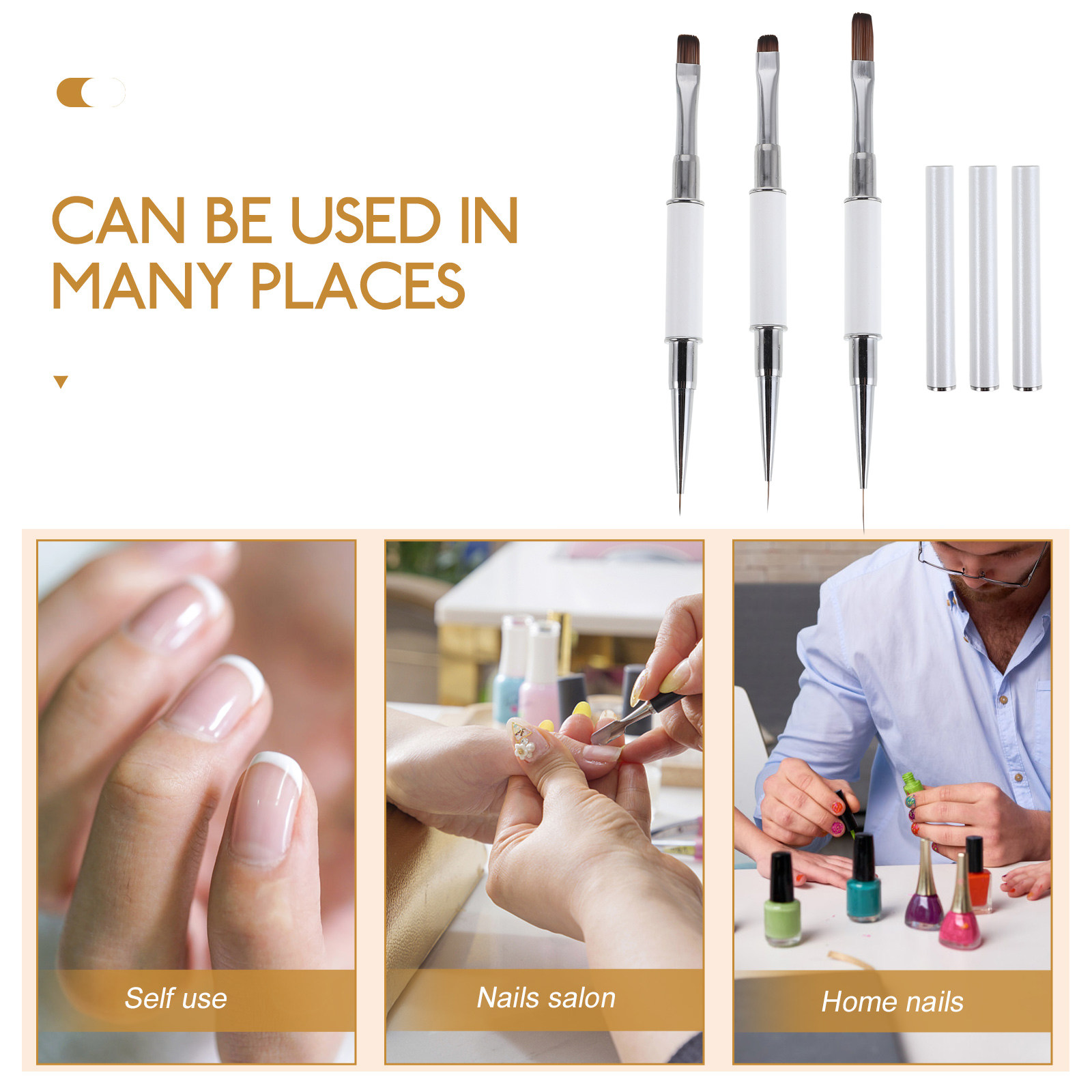3Pcs Nail Art Brushes Set Dual - Nail Art Dotting Tool recensie en prijs