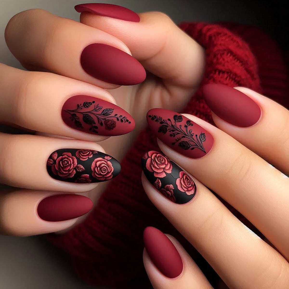 24 pieces of long almond-shape - Nail Art Red recensie en prijs