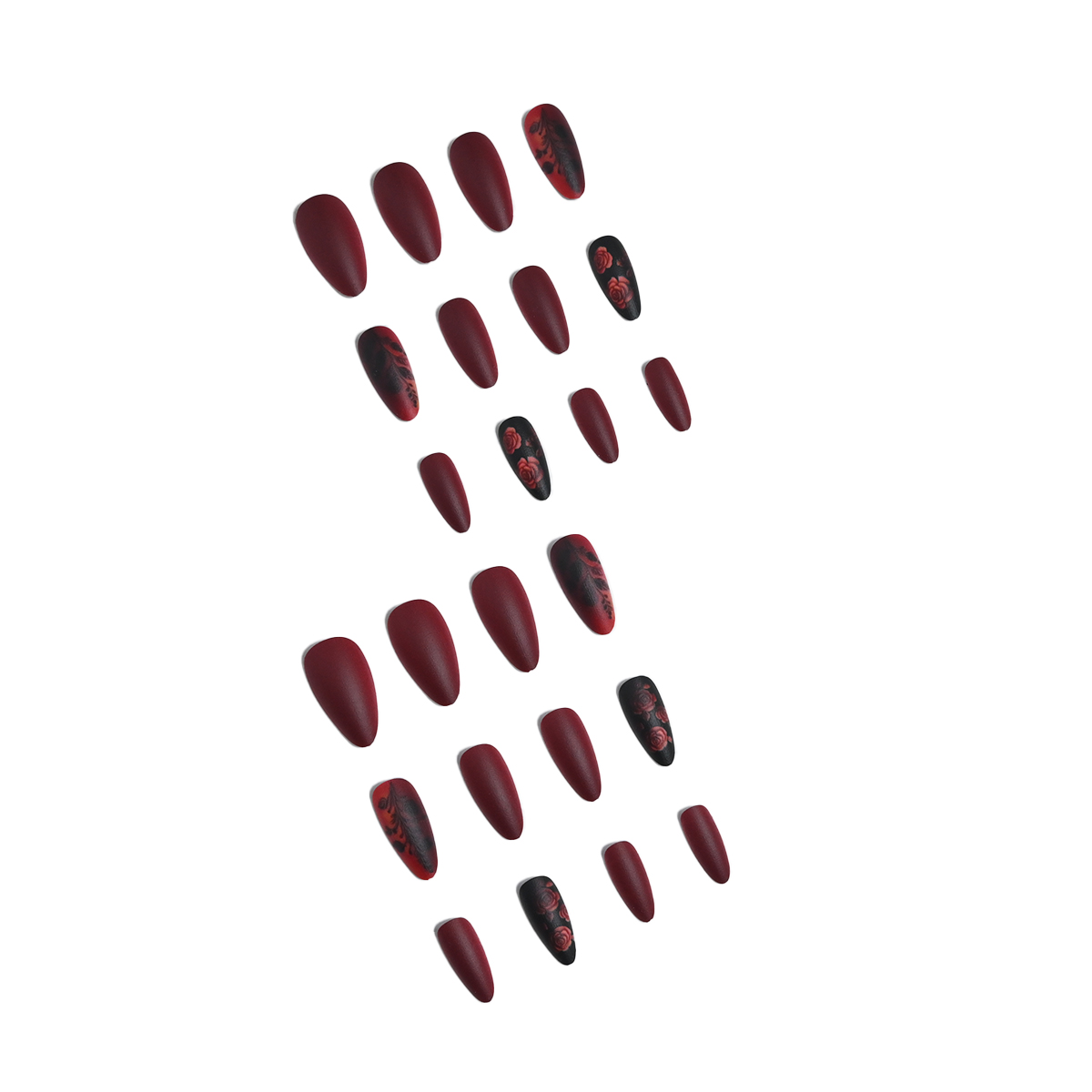 24 pieces of long almond-shape - Nail Art Red recensie en prijs