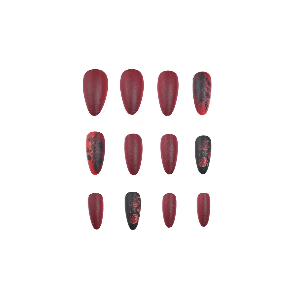 24 pieces of long almond-shape - Nail Art Red recensie en prijs