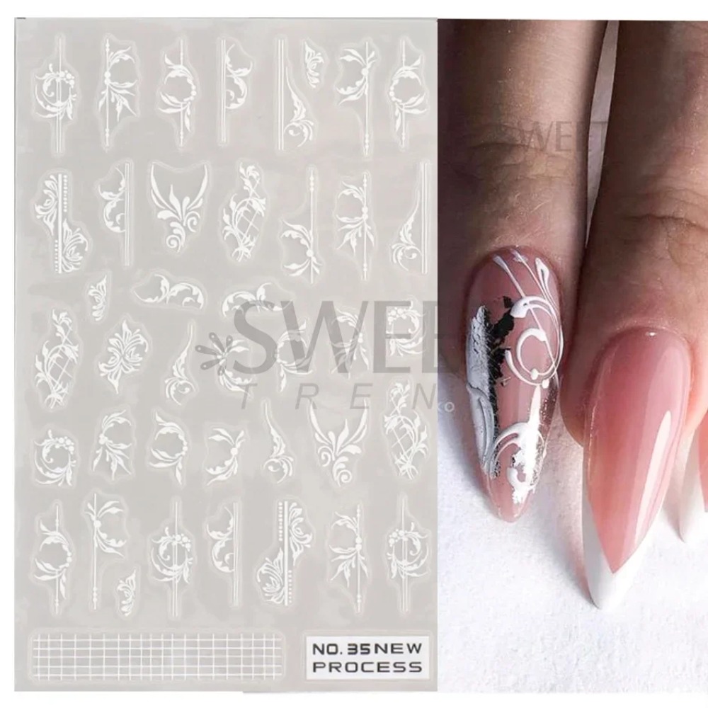White Lace Flower Nail Art Sti - Nail Art Simple Elegant recensie en prijs