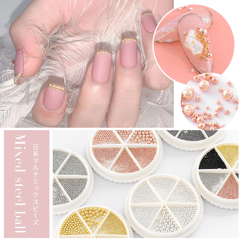 1Box Mix Size Stainless Steel  - Nail Art Rose Gold recensie en prijs