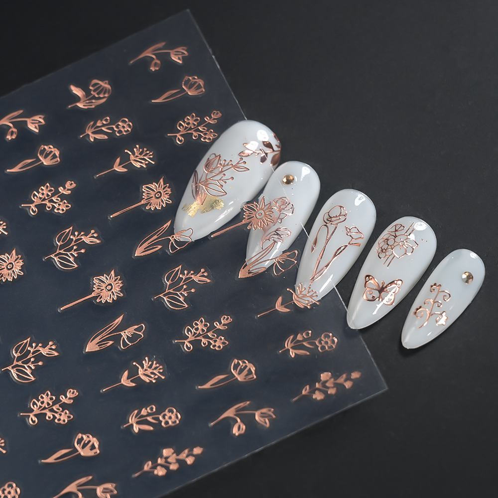 12Pcs 3D Rose gold Leaf Nail A - Nail Art Rose Gold recensie en prijs