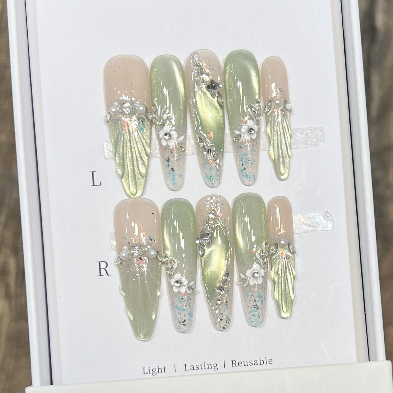 10pcs Long Almond Fake Nails T - Nail Art Aesthetic recensie en prijs