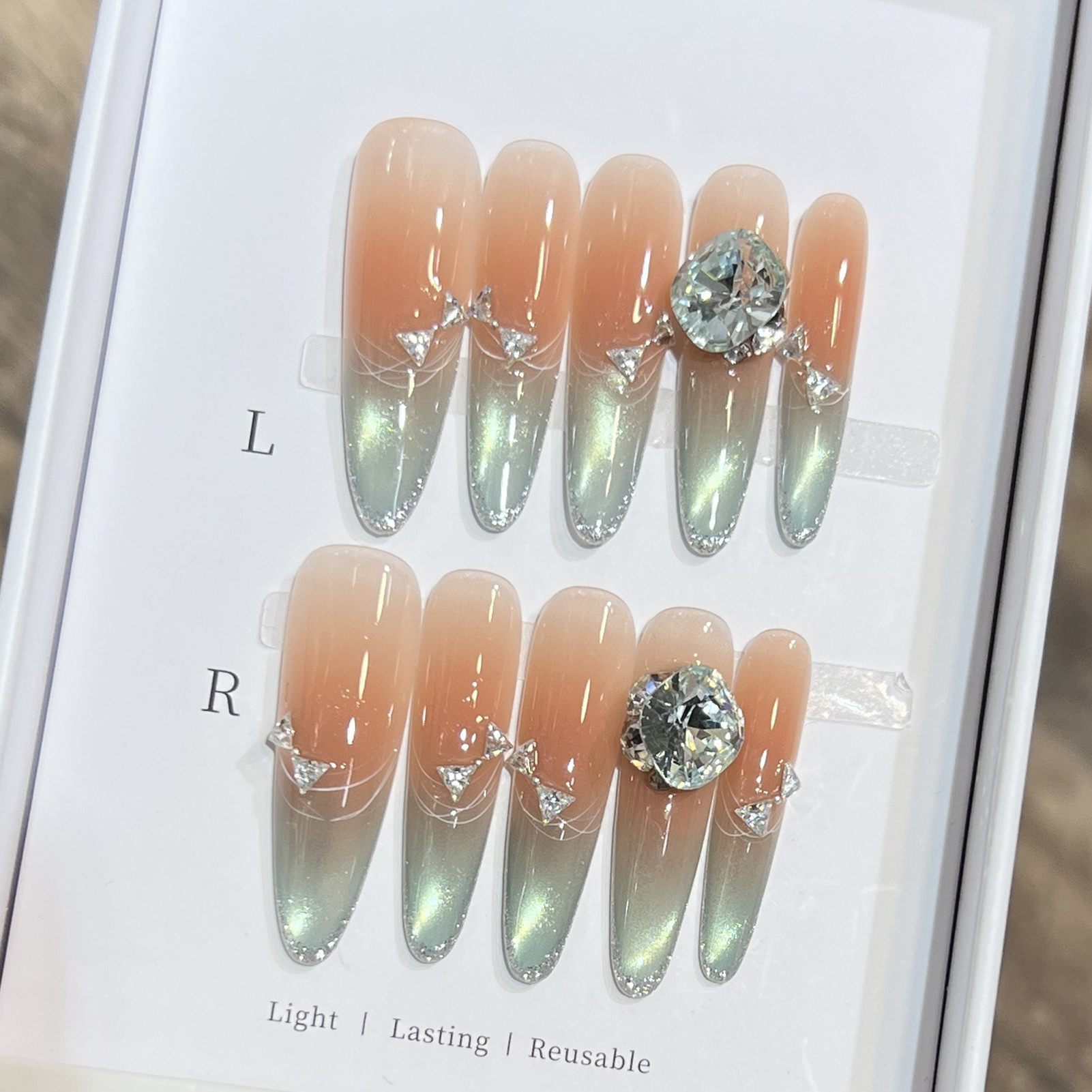 10pcs Long Almond Fake Nails T - Nail Art Aesthetic recensie en prijs