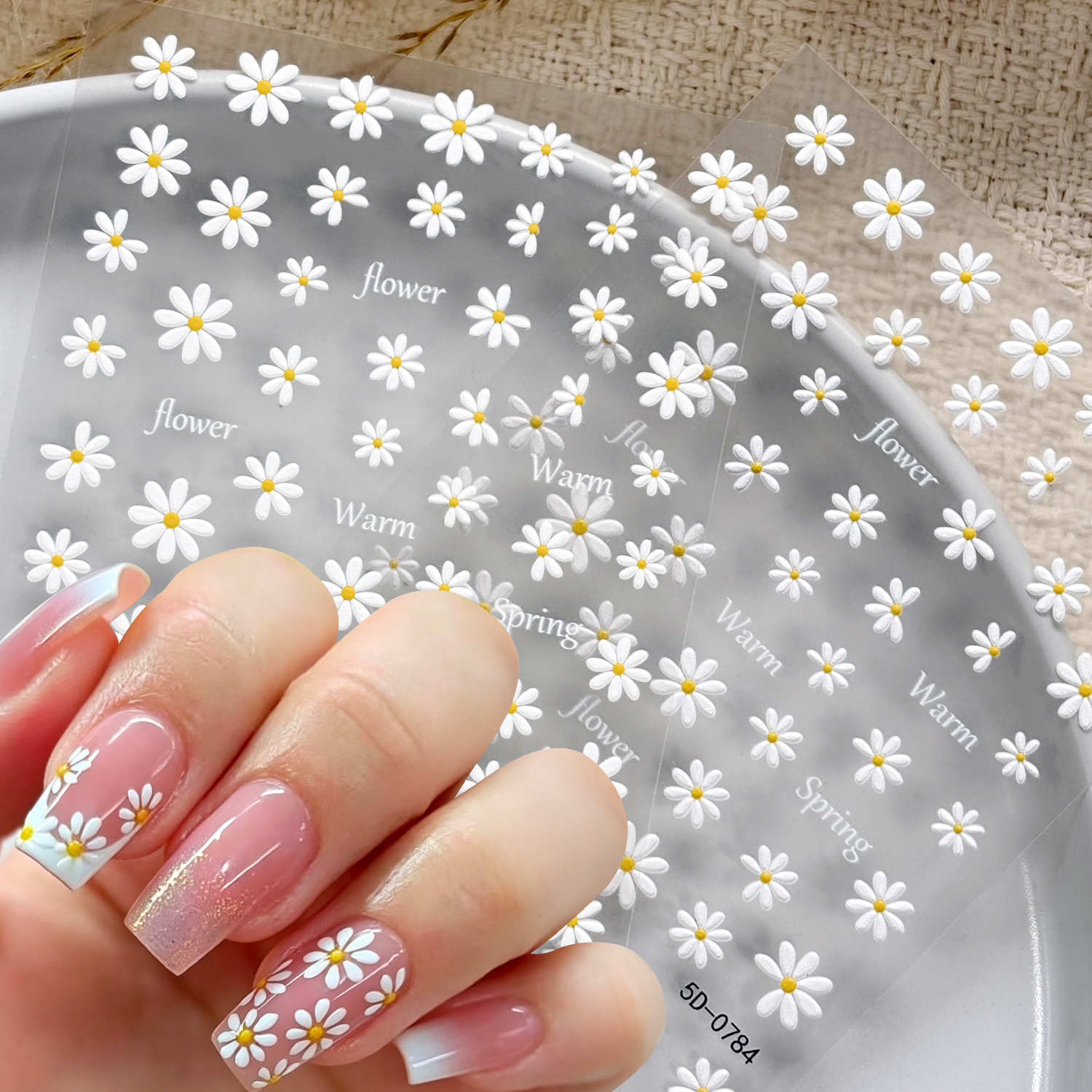 1Pcs 5D Embossed Summer Daisy  - Nail Art Simple Elegant recensie en prijs