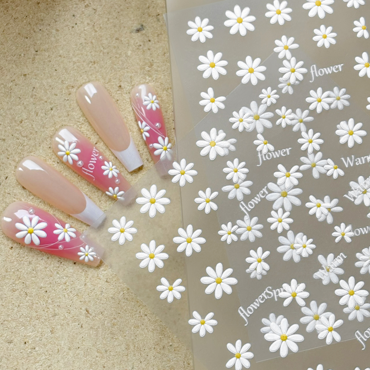 1Pcs 5D Embossed Summer Daisy  - Nail Art Simple Elegant recensie en prijs