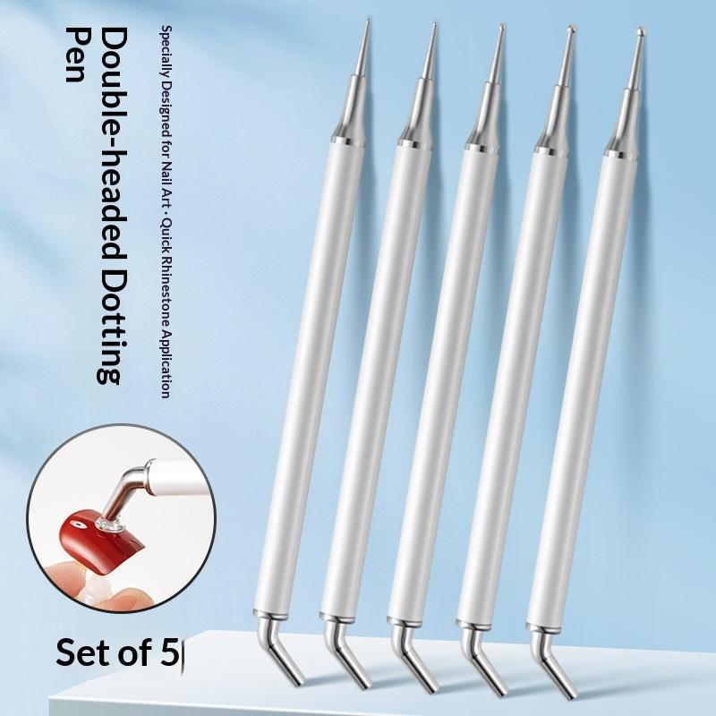 5Pcs Dual-ended Rhinestone Gem - Nail Art Dotting Tool recensie en prijs