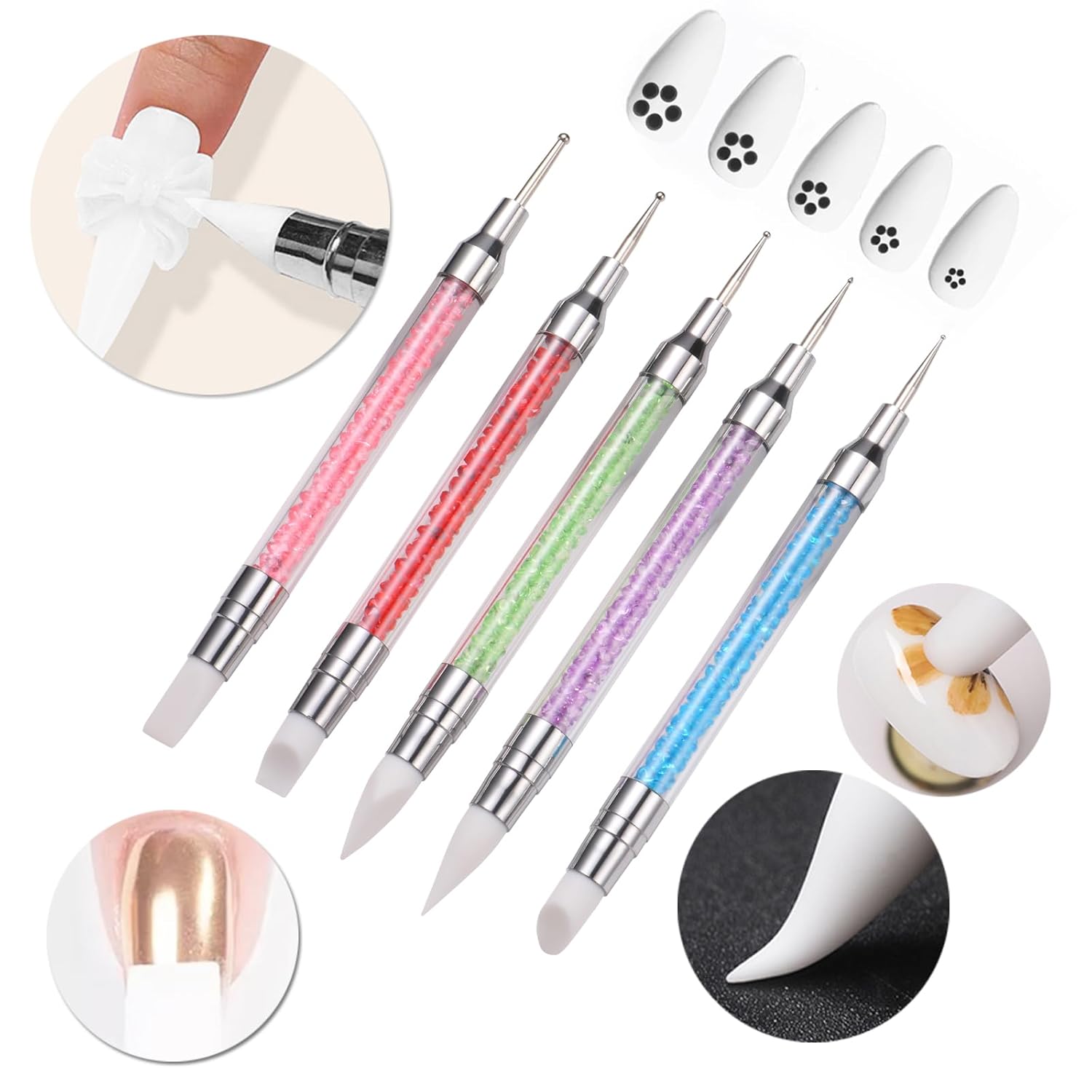 62Pcs Nail Art Brushes Tools,5 - Nail Art Dotting Tool recensie en prijs