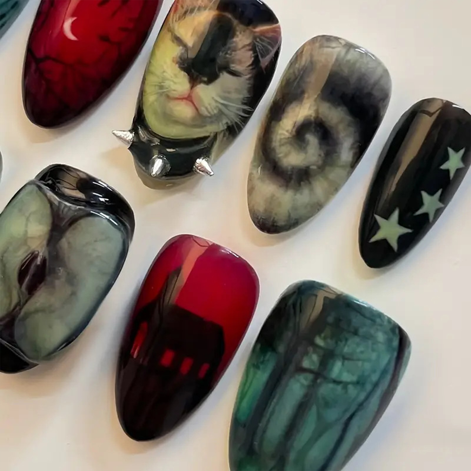 10pcs Dark Black Style Handmad - Nail Art Aesthetic recensie en prijs