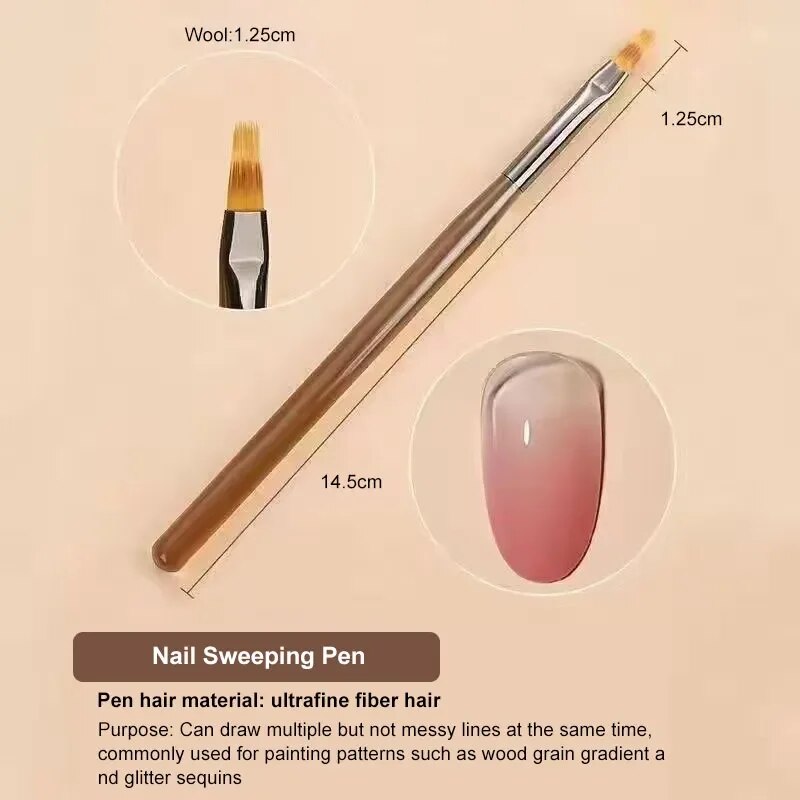 9PCS UV Gel Nail Brush Liner D - Nail Fan Brush recensie en prijs
