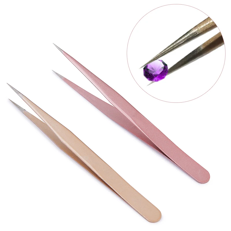 1Pc Straight Tweezer in Champa - Nail Art Rose Gold recensie en prijs