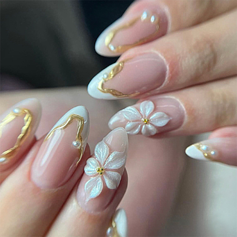 24pcs Flower Long Almond Press - Nail Art Aesthetic recensie en prijs