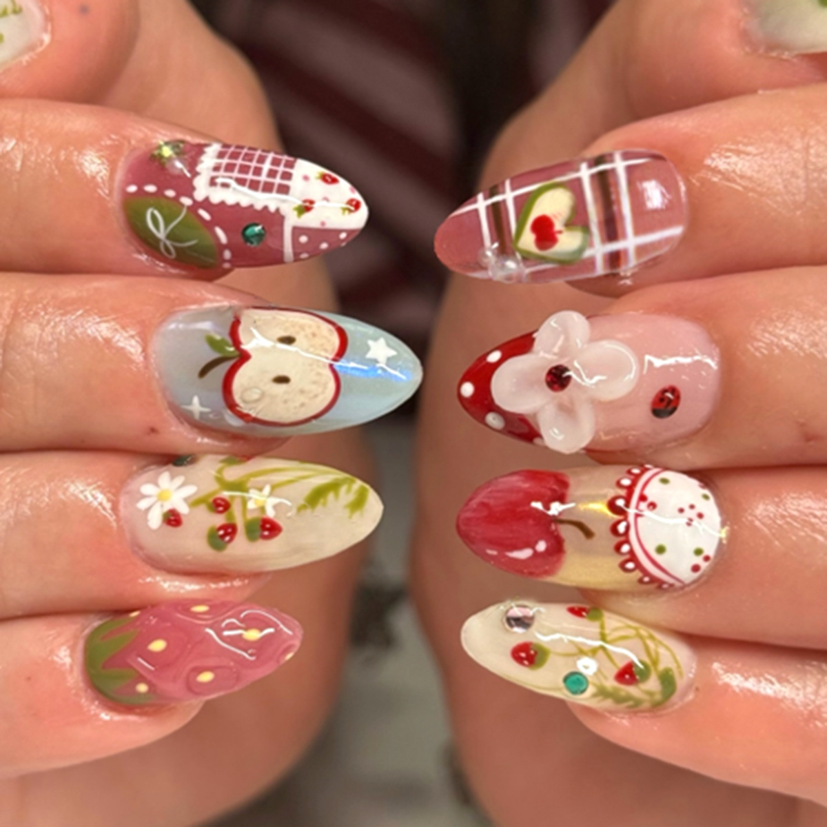 24pcs Flower Long Almond Press - Nail Art Aesthetic recensie en prijs