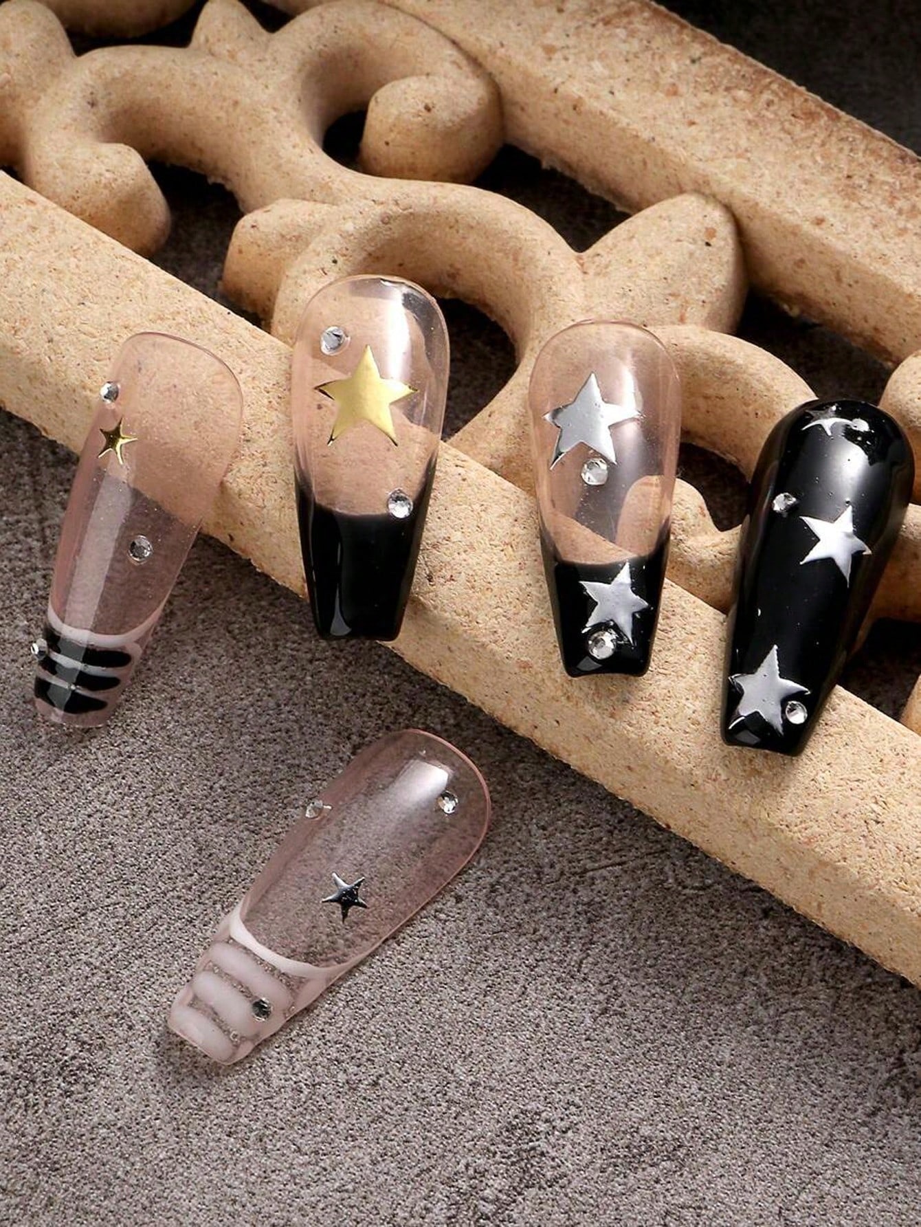8pcs Metal Gold & Silver Star  - Nail Art Rose Gold recensie en prijs