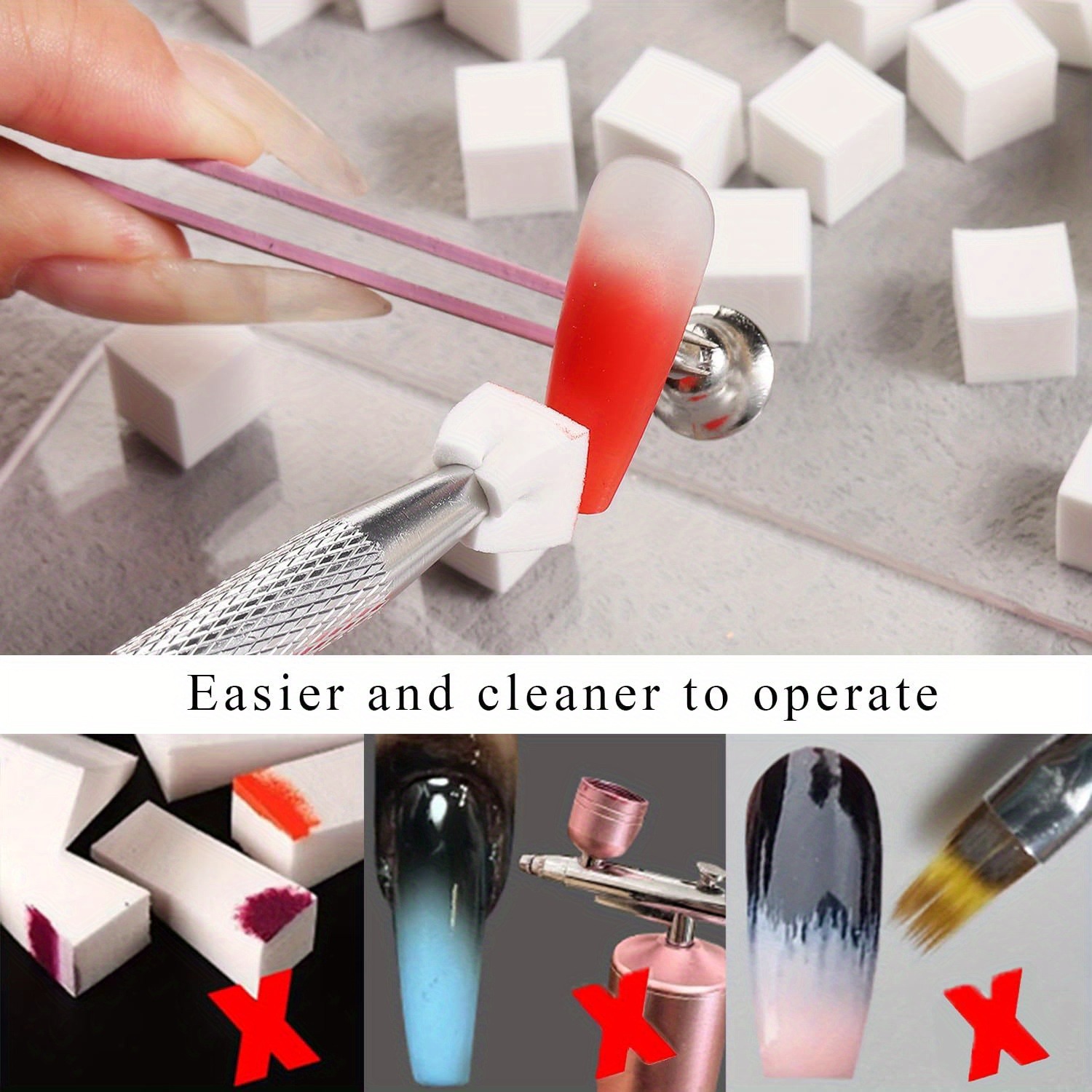 1/50/100Pcs Square Nail Art Sp - Nail Fan Brush recensie en prijs