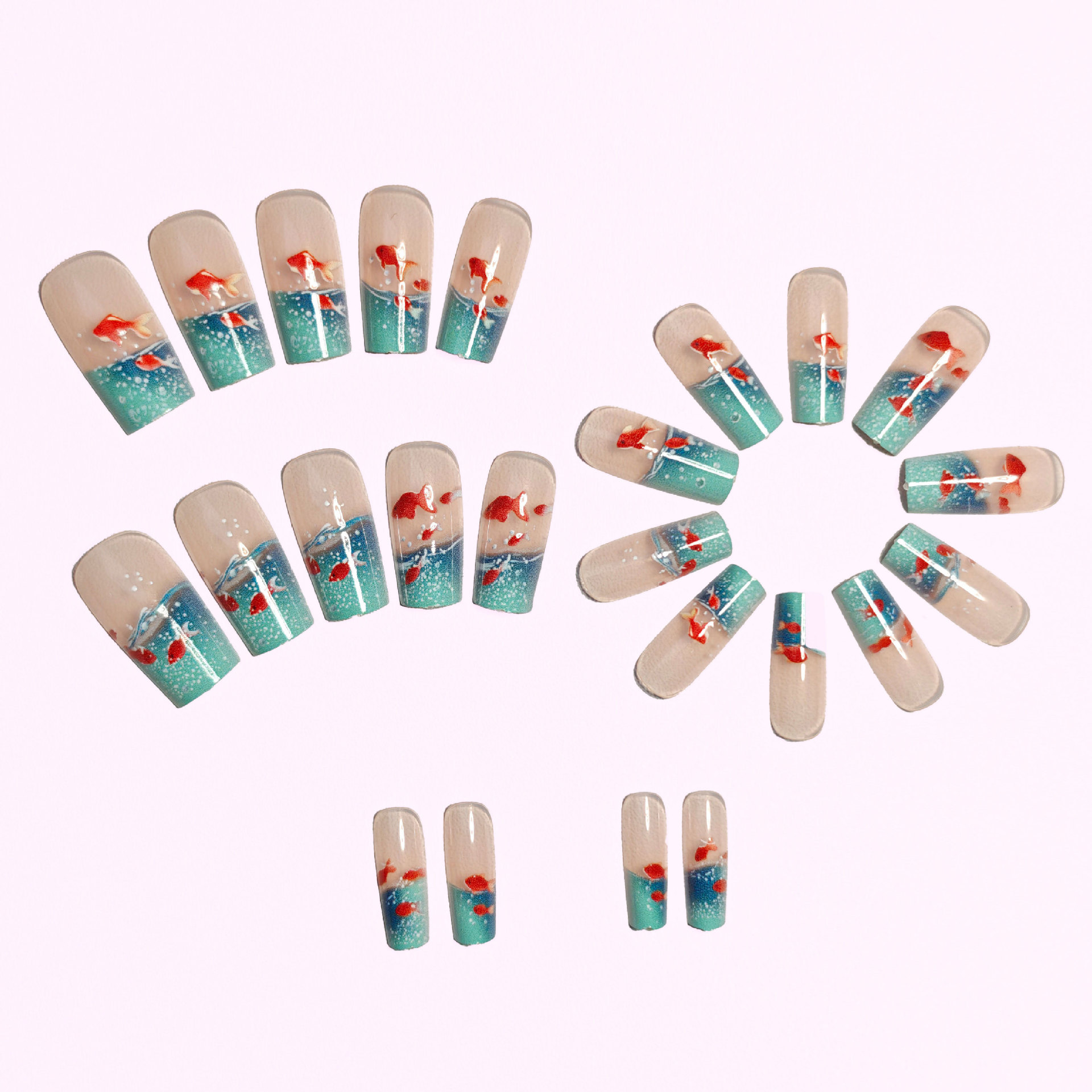 Medium long Square fake nails  - Nail Art Red recensie en prijs