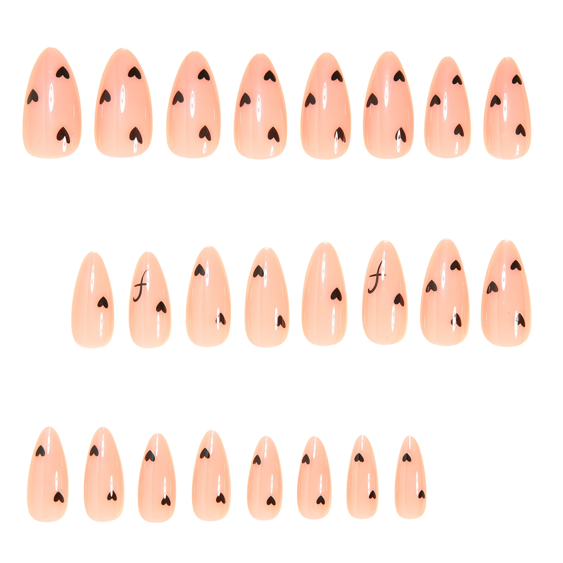 Medium almond fake nails in Be - Nail Art Red recensie en prijs