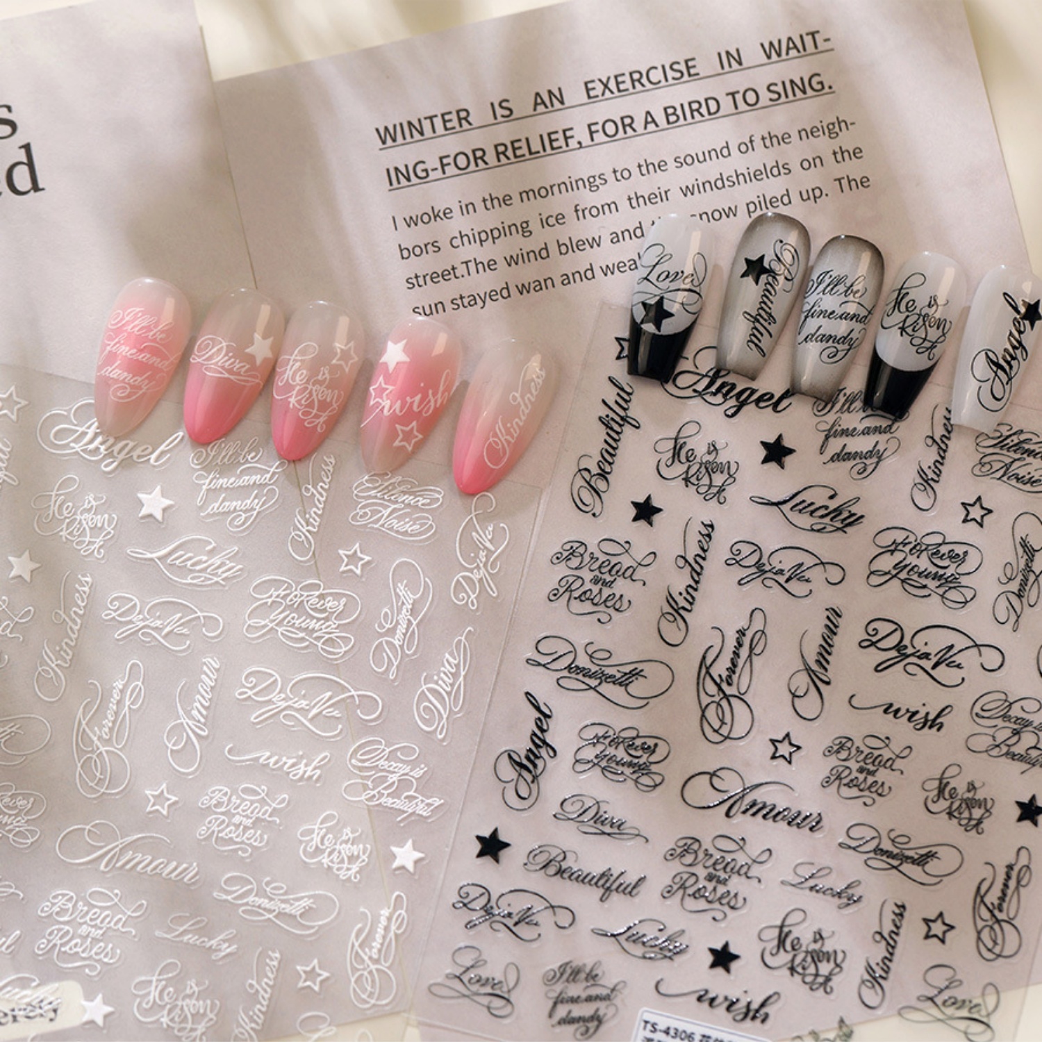 Elegant Cursive Letter 5D Nail - Nail Art Simple Elegant recensie en prijs