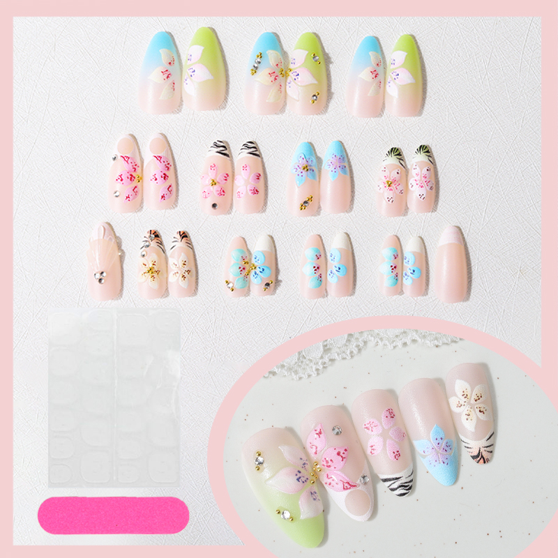 24pcs Almond Press On Nails ti - Nail Art Aesthetic recensie en prijs