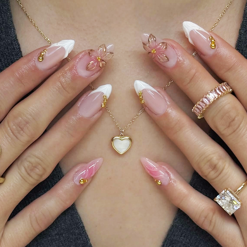 24pcs Almond Press On Nails ti - Nail Art Aesthetic recensie en prijs