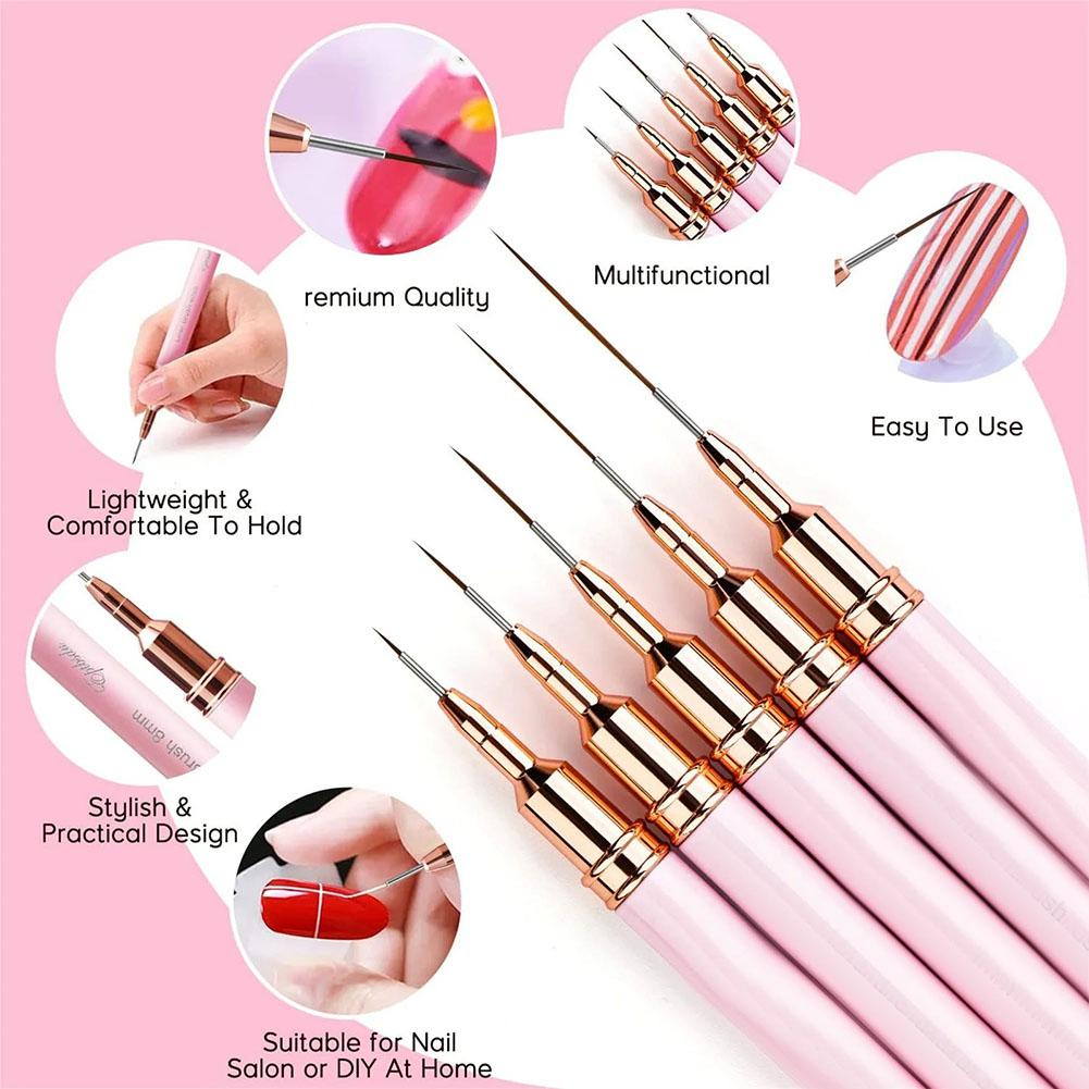 5pcs Nail Art Liner Brush Set  - Nail Fan Brush recensie en prijs