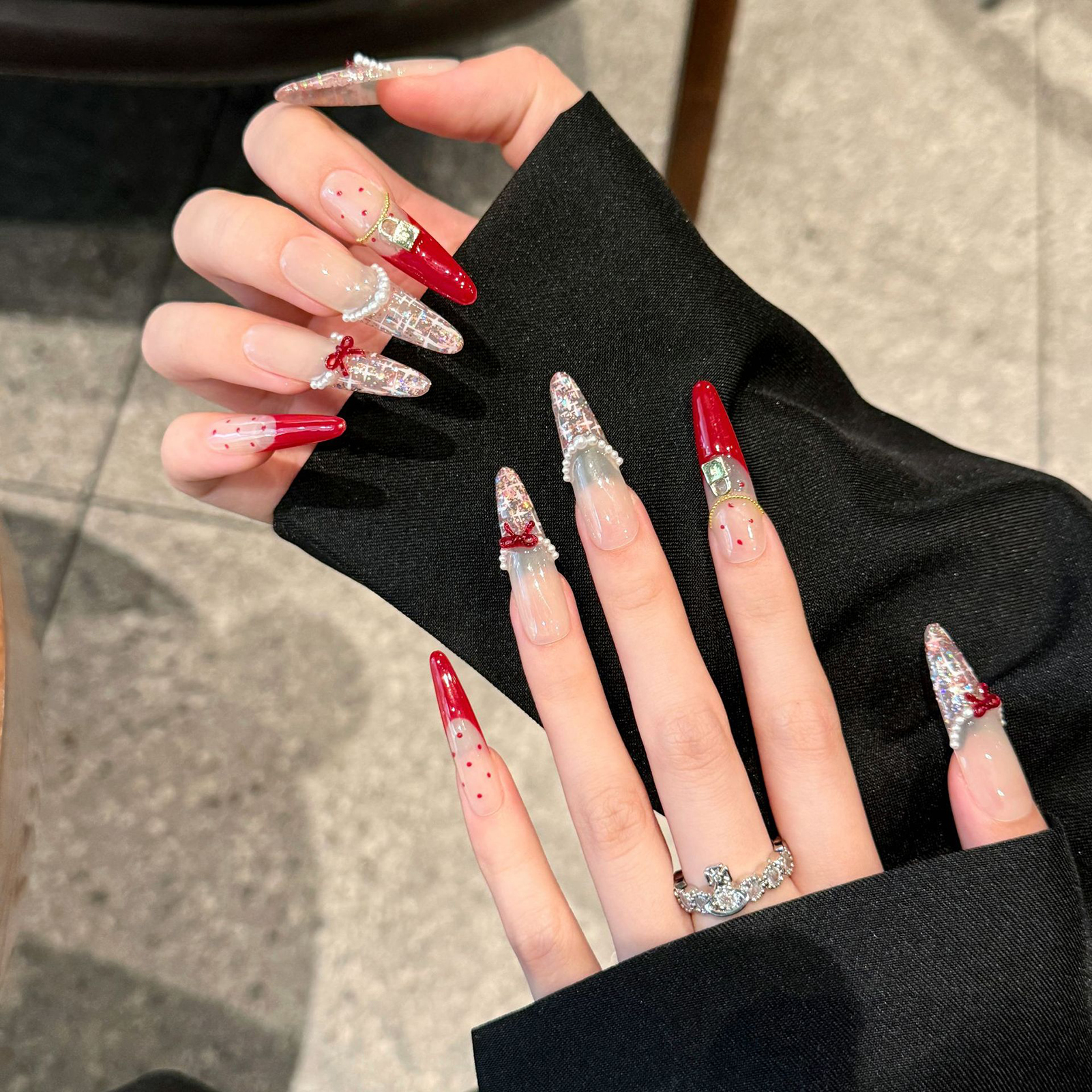 Handmade Long Oval Press on Na - Nail Art Red recensie en prijs
