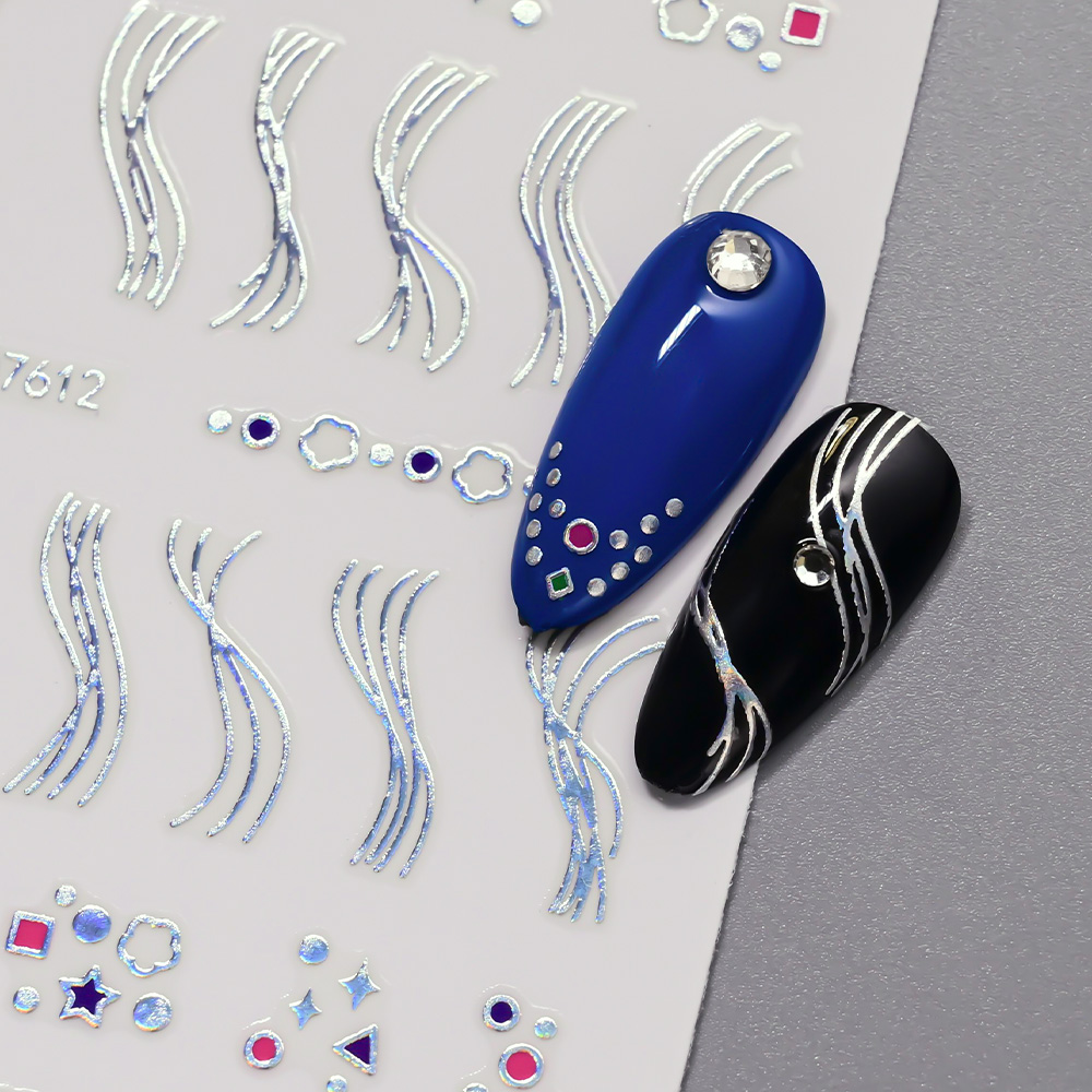 12Pcs 3D Slilver Geometry Line - Nail Art Simple Elegant recensie en prijs