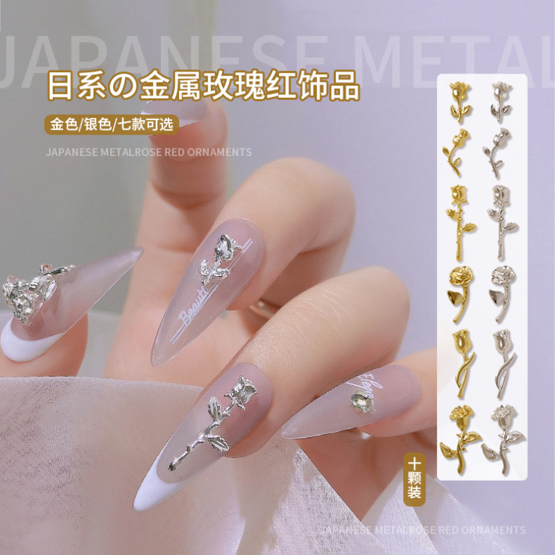 10Pcs 3D Rose Nail Art Ornamen - Nail Art Rose Gold recensie en prijs