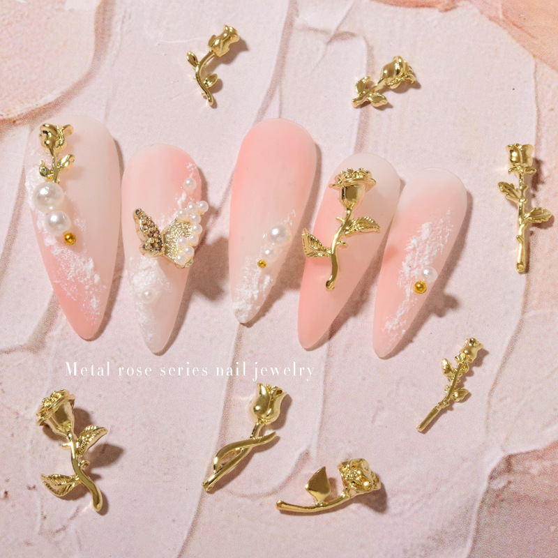 10Pcs 3D Rose Nail Art Ornamen - Nail Art Rose Gold recensie en prijs