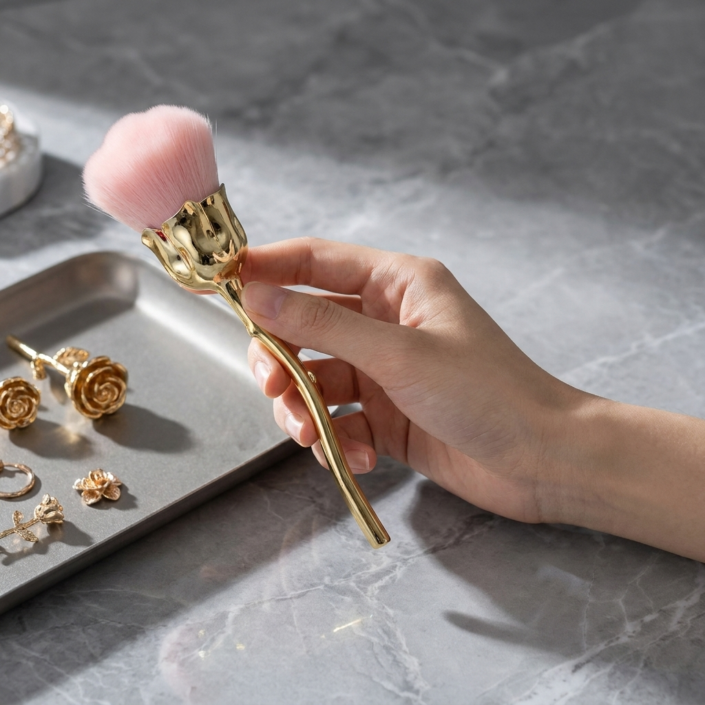 Gold Rose Shape Flower Nail Br - Nail Art Rose Gold recensie en prijs