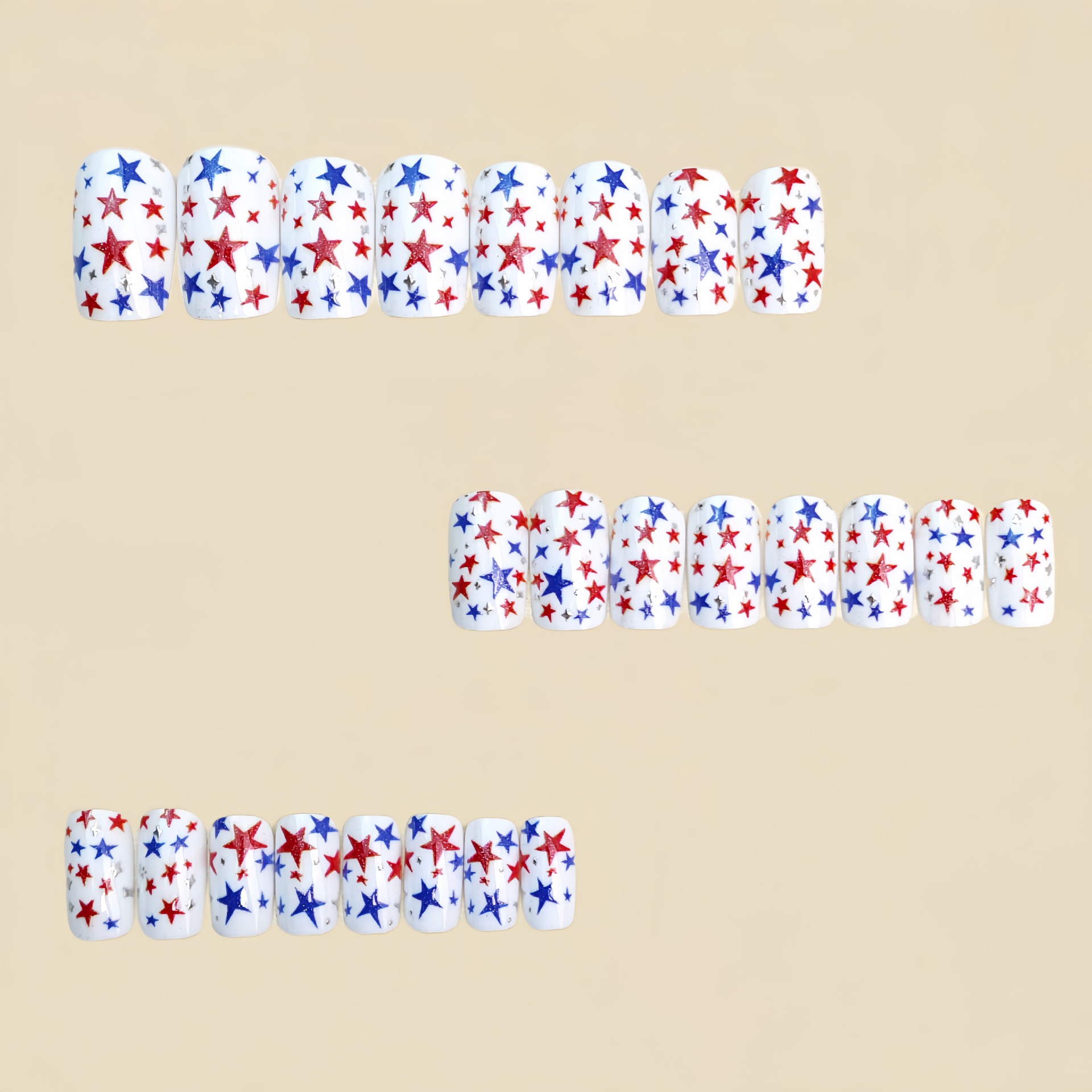 24Pcs Independence Day stars w - Nail Art Red recensie en prijs