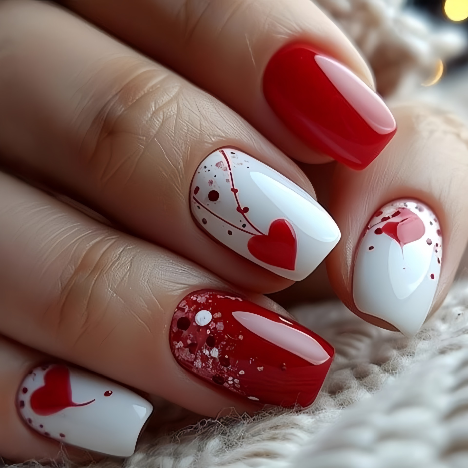Short Medium fake nails for wo - Nail Art Red recensie en prijs