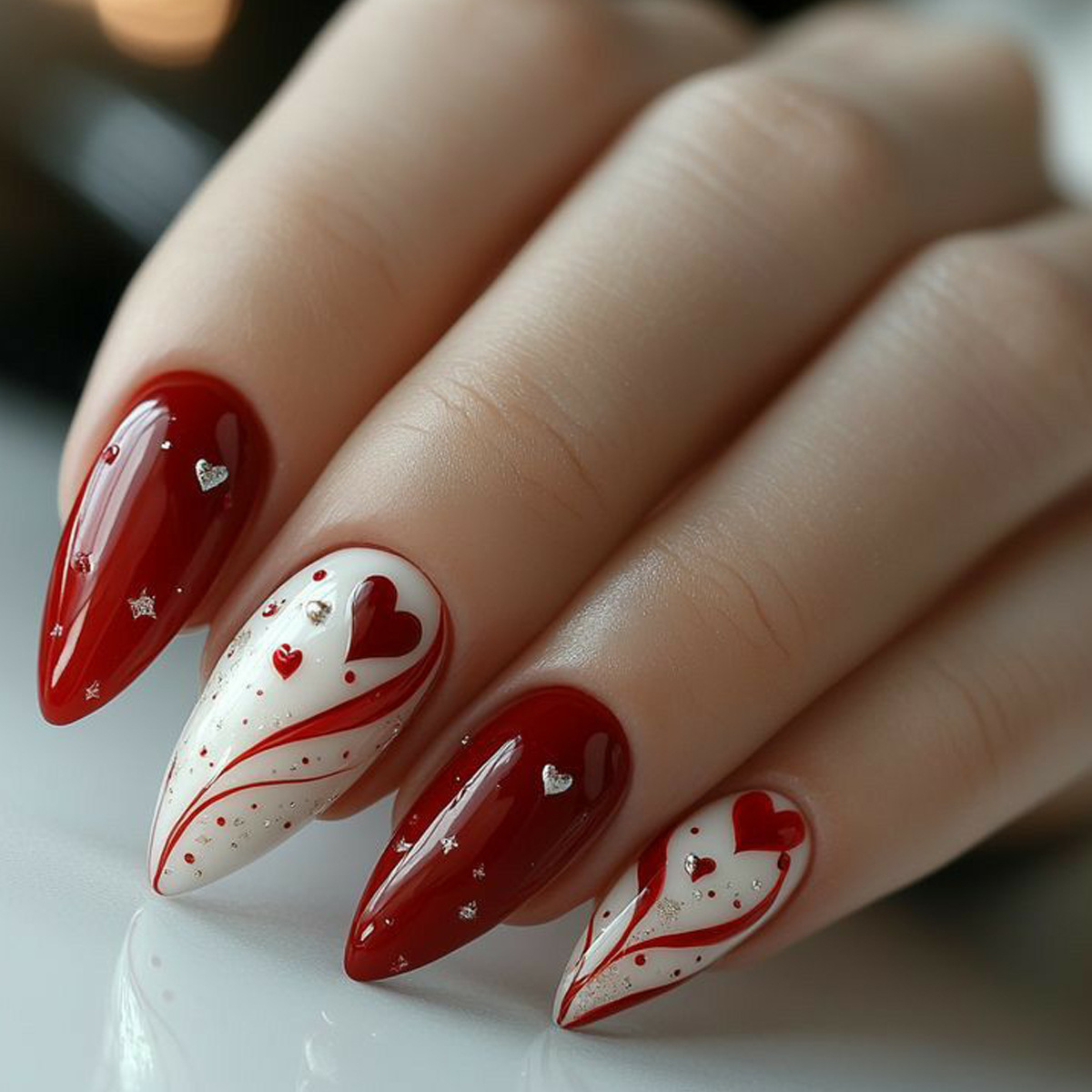 Short Medium fake nails for wo - Nail Art Red recensie en prijs