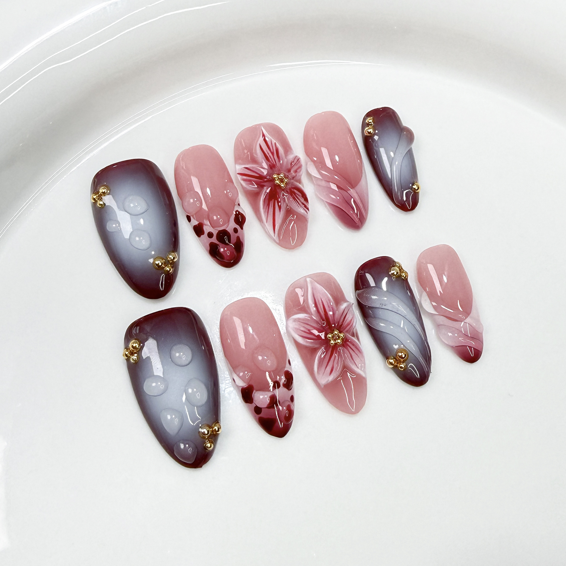10Pcs Handmade Elegant French  - Nail Art Aesthetic recensie en prijs