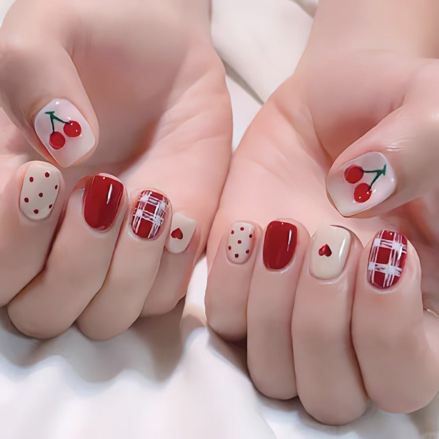 Short Square fake nails for wo - Nail Art Red recensie en prijs