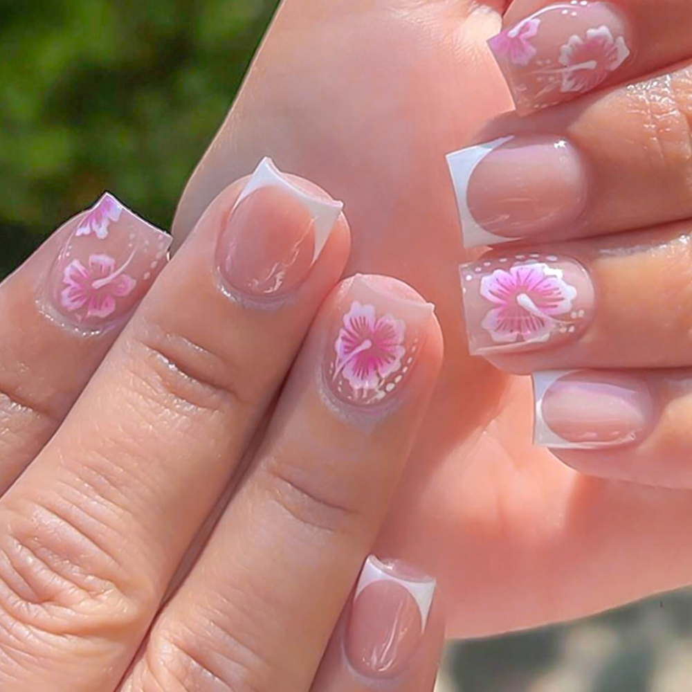 24Pcs French Flower False Nail - Nail Art Aesthetic recensie en prijs