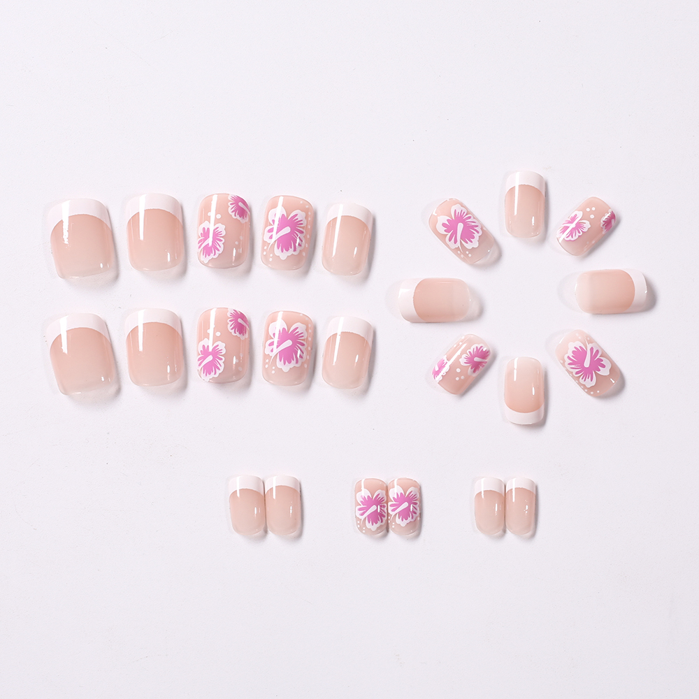 24Pcs French Flower False Nail - Nail Art Aesthetic recensie en prijs