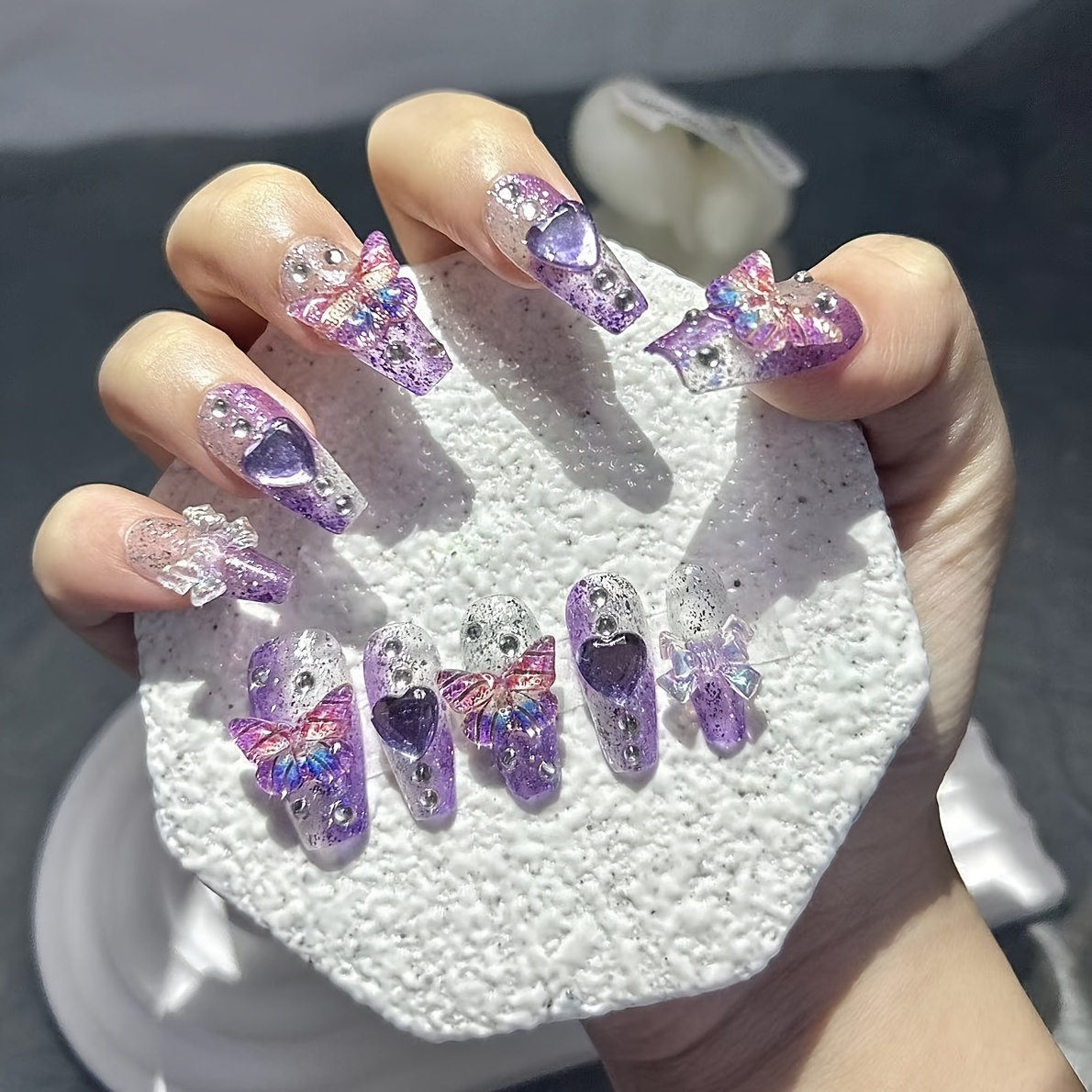 10 Pieces Purple Fantasy Butte - Nail Art Red recensie en prijs