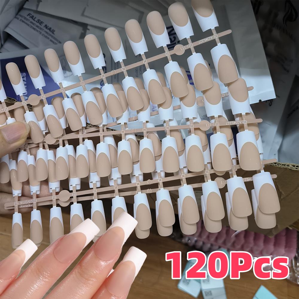 120Pcs Nude French Fake Nails  - Nail Art Aesthetic recensie en prijs