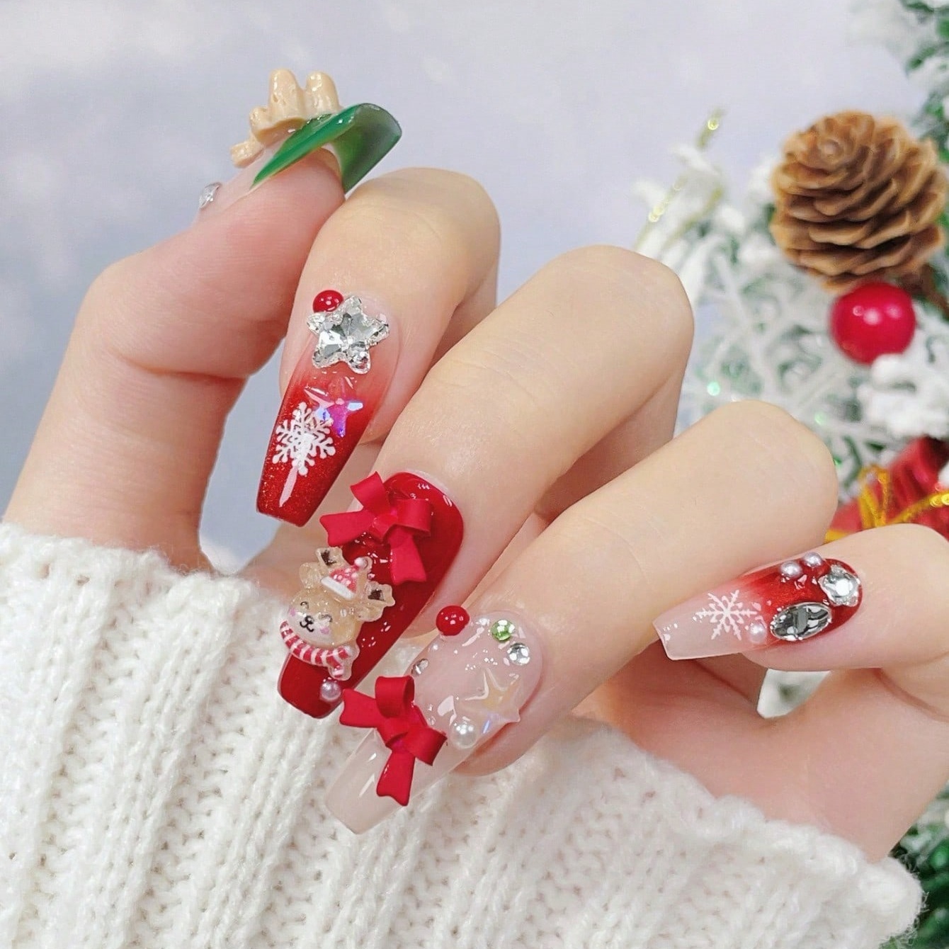 10pcs handmade coffin shaped n - Nail Art Red recensie en prijs
